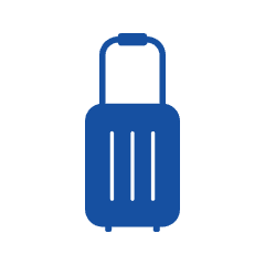 Simple blue travel bag illustration