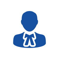 Blue icon of a professional figure