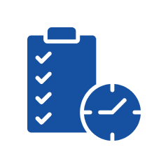 Checklist and clock icon