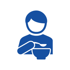 Person eating from bowl icon