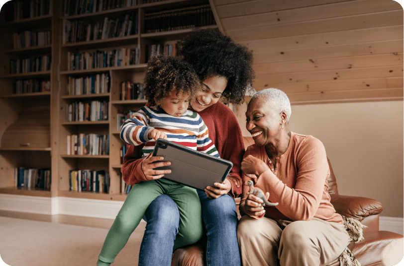 Three generations bonding over technology