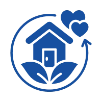 Green home design and love illustration